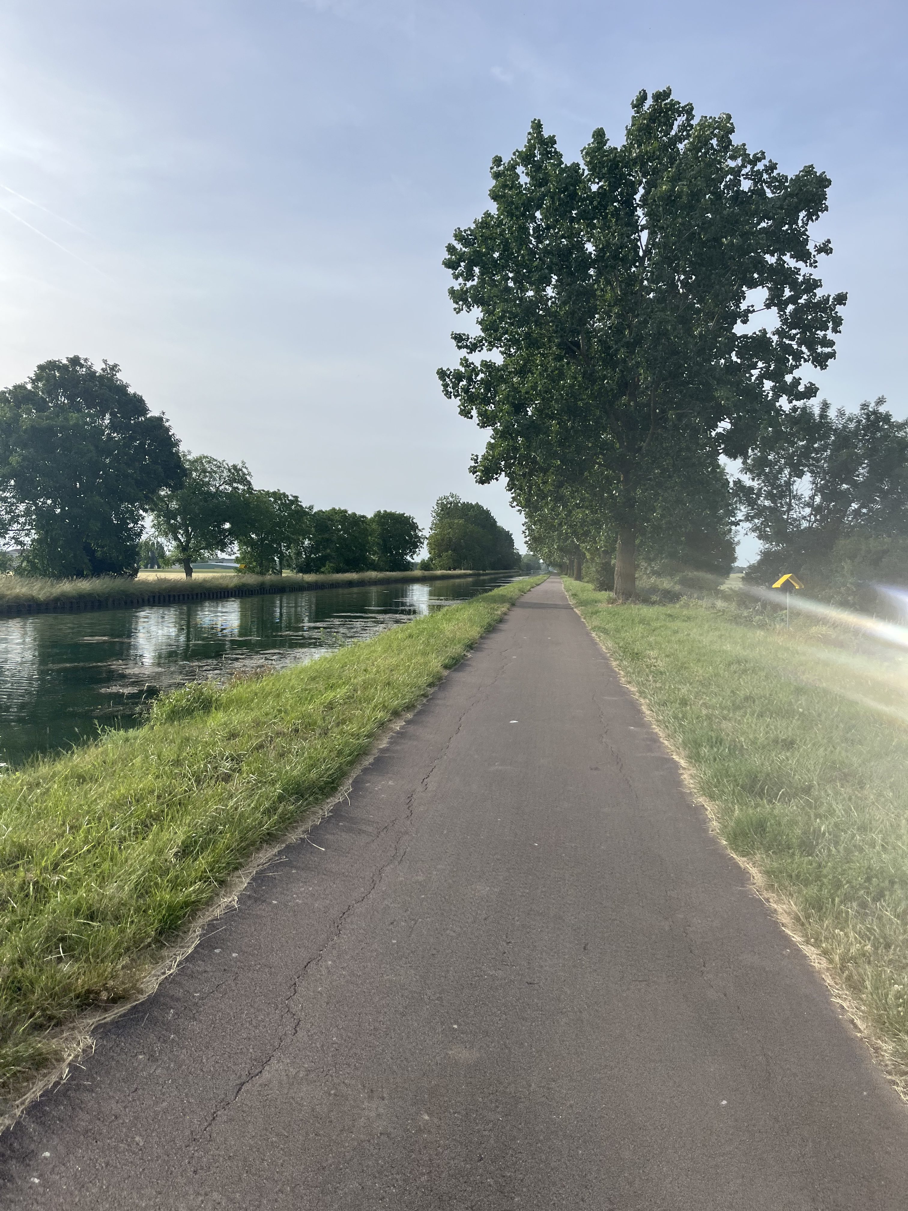 Route à vélo, matinée de départ